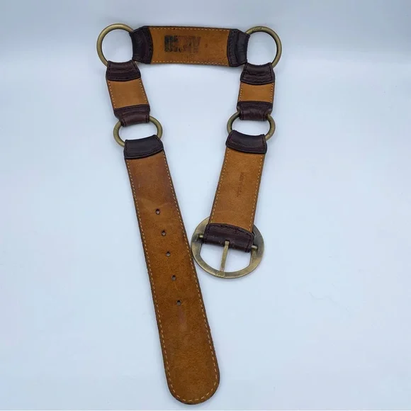 DKNY Vintage Leather Harness Belt Small Brown - Picture 4 of 16
